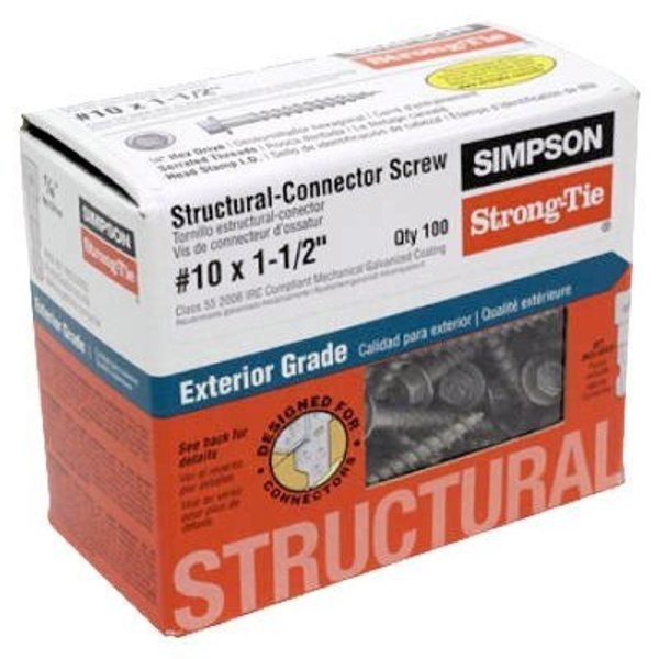 Simpson Strong-Tie 100PK 10x15 Conn Screw SD10112R100